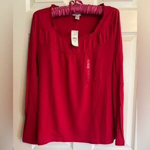 LOFT Red Long Sleeve Top with Tags